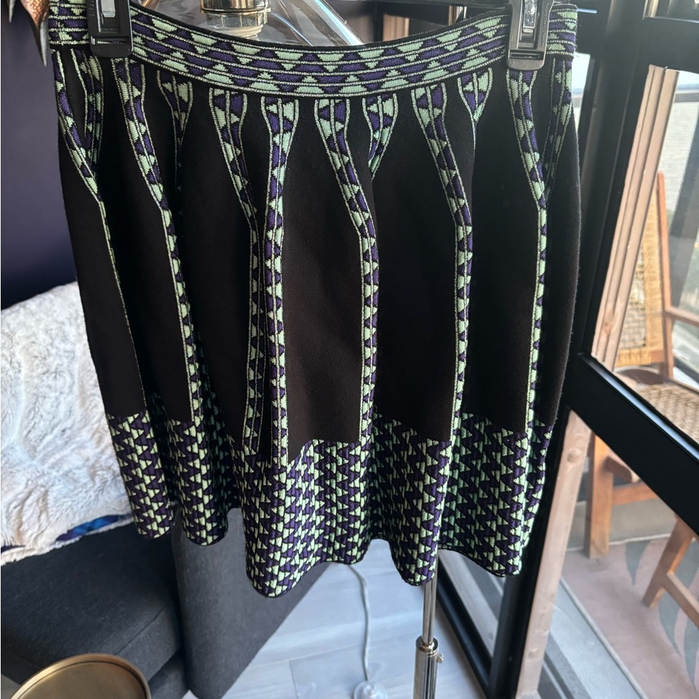 Missoni Black and Green A-Line Skirt